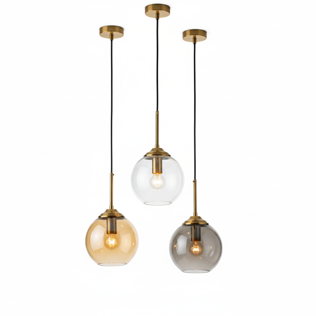 Modern Luxury Metal Chandelier Nordic Creative LED Glass Pendant Lamp Living Room Dining Room Bedside Simple Small Hanging Lamp