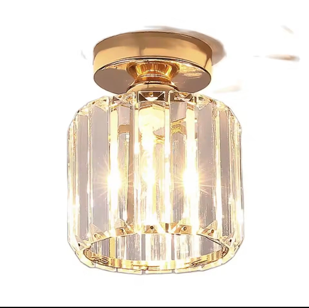 Plafonnier en cristal E27 LED au design moderne et créatif, luminaire décoratif de plafond, idéal pour une entrée, une véranda, un couloir ou un balcon