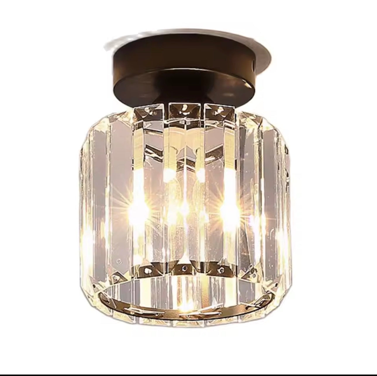 Plafonnier en cristal E27 LED au design moderne et créatif, luminaire décoratif de plafond, idéal pour une entrée, une véranda, un couloir ou un balcon