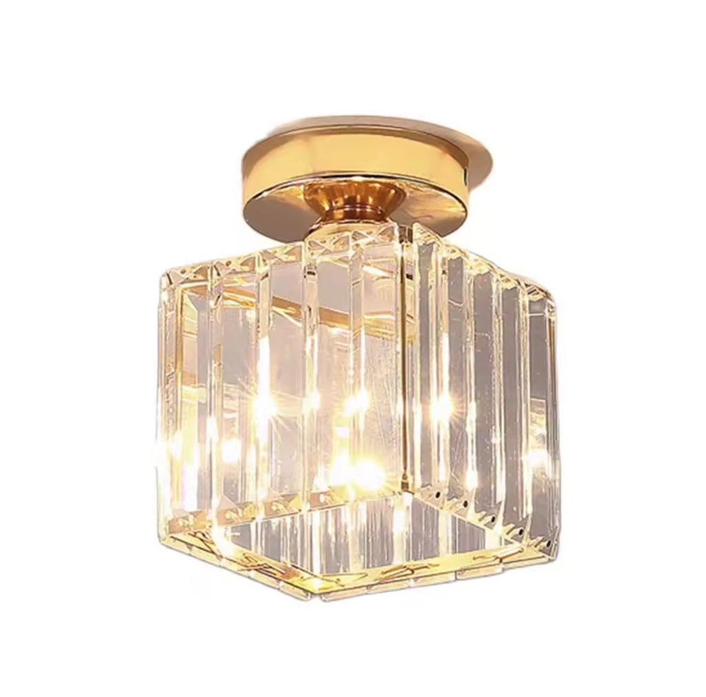 Plafonnier en cristal E27 LED au design moderne et créatif, luminaire décoratif de plafond, idéal pour une entrée, une véranda, un couloir ou un balcon