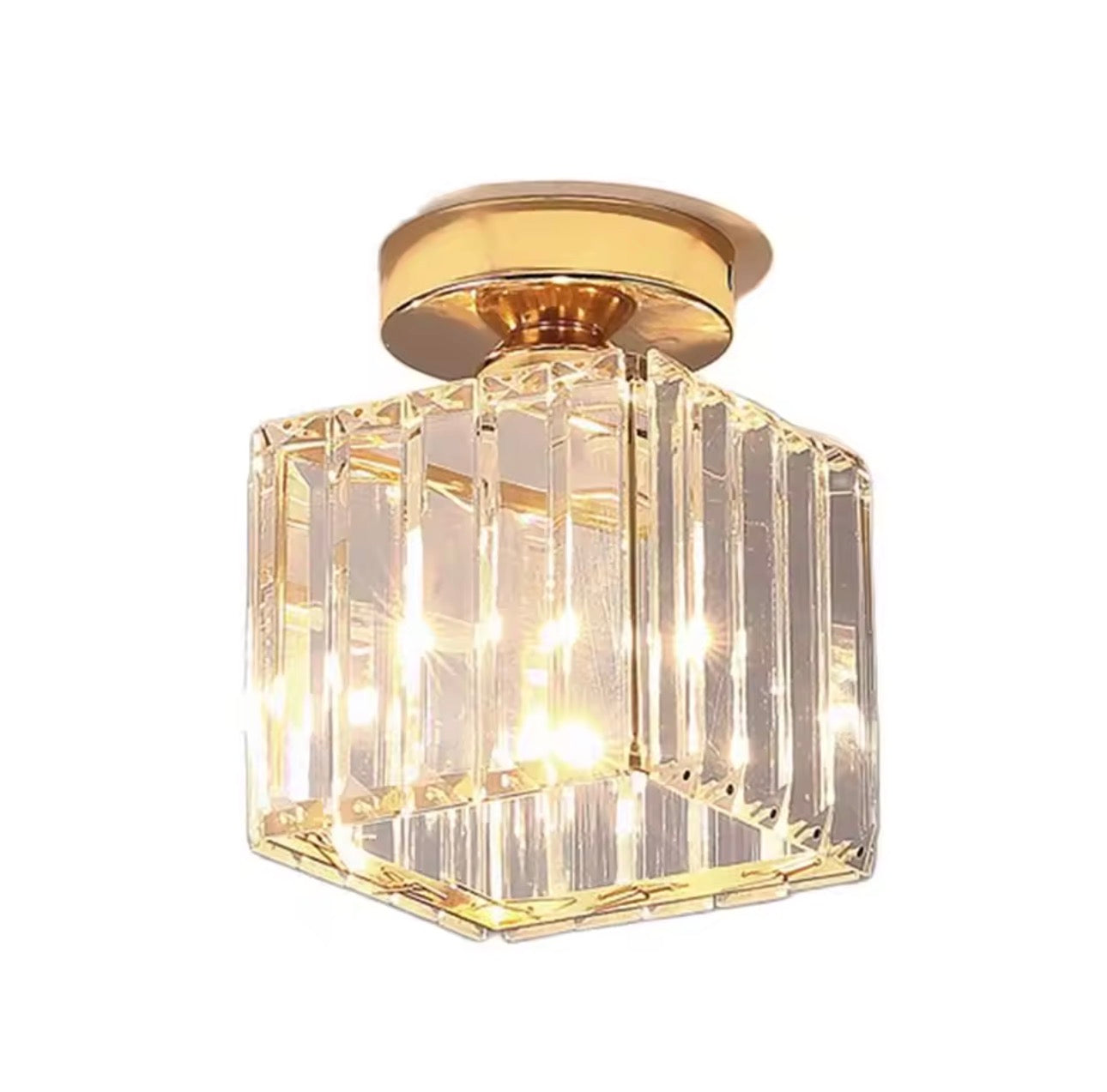 Plafonnier en cristal E27 LED au design moderne et créatif, luminaire décoratif de plafond, idéal pour une entrée, une véranda, un couloir ou un balcon