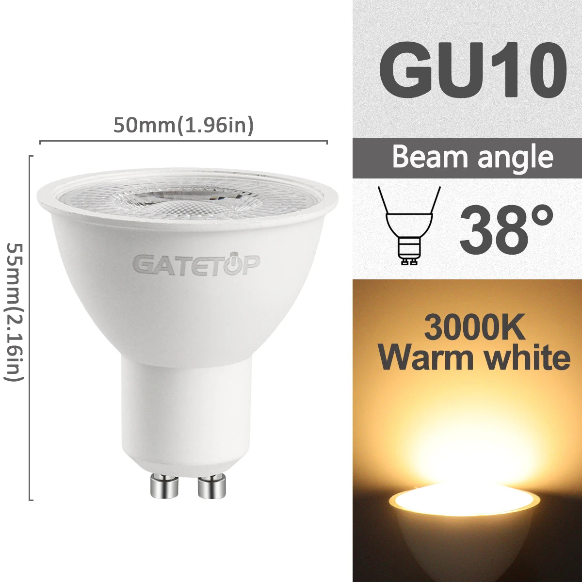Découvrez ces ampoules LED GU10 dimmables, conçues pour offrir un éclairage puissant tout en réduisant votre consommation d’énergie.
Disponibles en 3W, 5W, 7W et 9W, elles peuvent facilement remplacer une ampoule halogène de 30W à 50W.