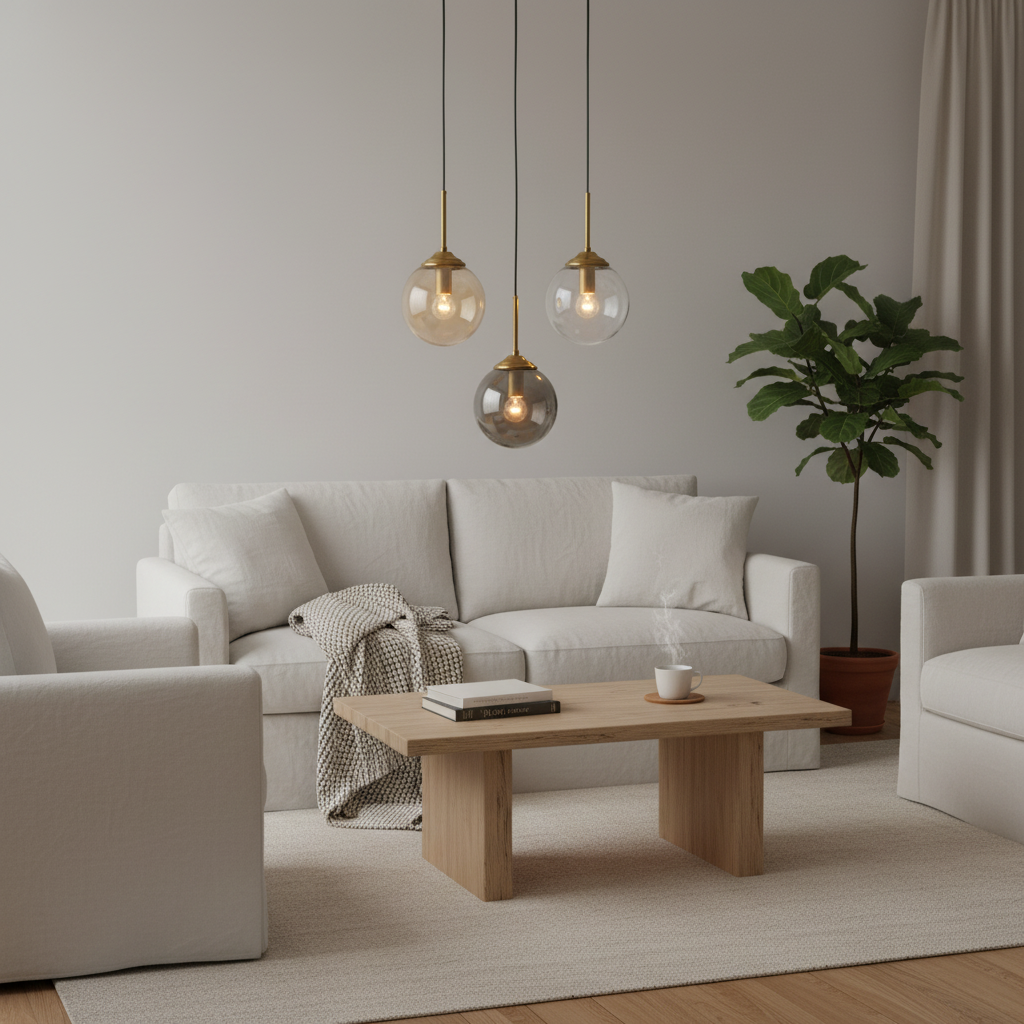 Modern Luxury Metal Chandelier Nordic Creative LED Glass Pendant Lamp Living Room Dining Room Bedside Simple Small Hanging Lamp